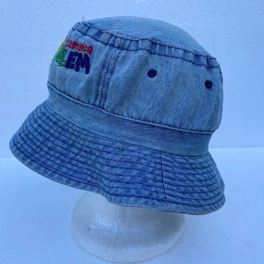 Vintage Denim Panama Cap Hat Jamaica